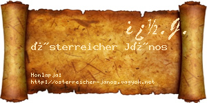 Österreicher János névjegykártya